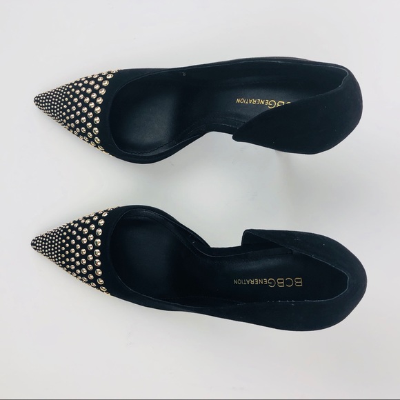 BCBGeneration PL-Ttrilda Black Studded Suede Heels - Picture 3 of 7